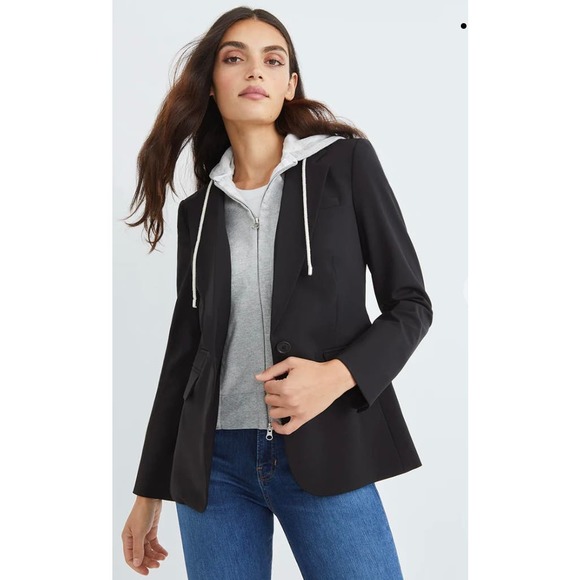 Veronica Beard Wool Navy Classic Dickey Blazer Jacket Hoodie Dickey Set Size XS - Picture 1 of 9